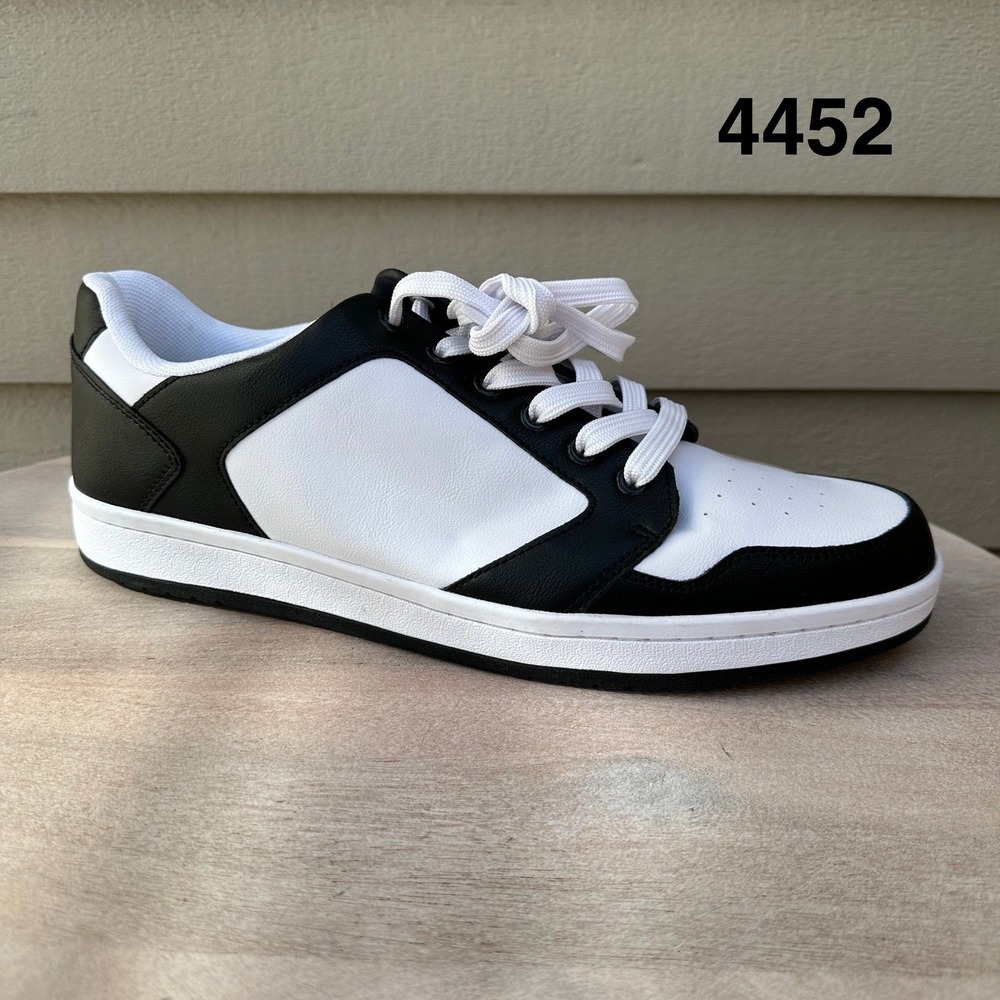 Guess Mens Low Top Sneakers Size 11 Black White Colorblock Faux Leather Shoes